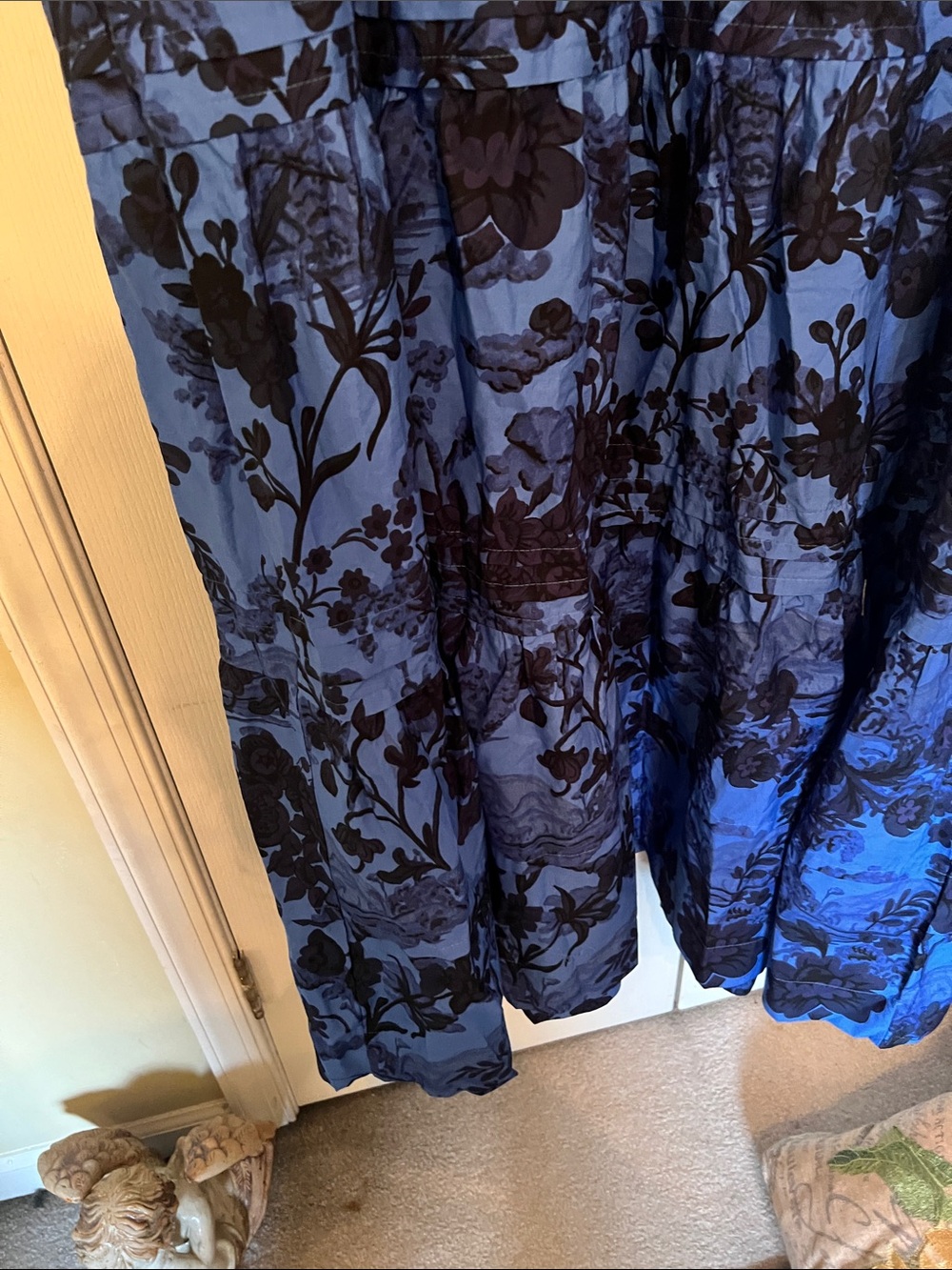 Anthropologie Blue and Black Floral Maxi Dress - Picture 6 of 7